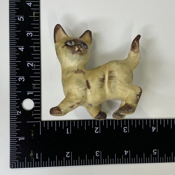 Vintage Siamese Cat Figurine Hand Painted Marked 1562 Lefton? 3" Kitty - Picture 9 of 11